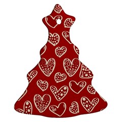 Vector Seamless Pattern Of Hearts With Valentine s Day Christmas Tree Ornament (two Sides) by Wav3s