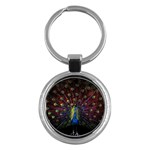 Peacock Feathers Key Chain (Round)