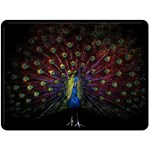 Peacock Feathers Two Sides Fleece Blanket (Large)