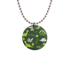 Cute Dinosaur Pattern 1  Button Necklace by Wav3s
