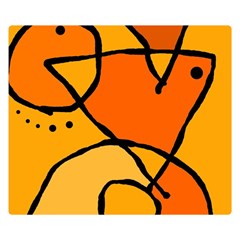 Mazipoodles In The Frame - Orange Premium Plush Fleece Blanket (small) by Mazipoodles