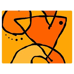 Mazipoodles In The Frame - Orange Two Sides Premium Plush Fleece Blanket (extra Small) by Mazipoodles