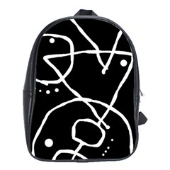 Mazipoodles In The Frame - Black White School Bag (xl) by Mazipoodles