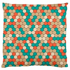 Multicolored Honeycomb Colorful Abstract Geometry Large Cushion Case (two Sides)