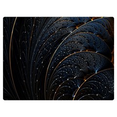 Abstract Dark Shine Structure Fractal Golden Two Sides Premium Plush Fleece Blanket (extra Small)