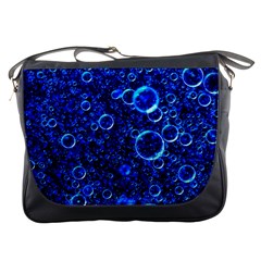 Blue Bubbles Abstract Messenger Bag by Vaneshop