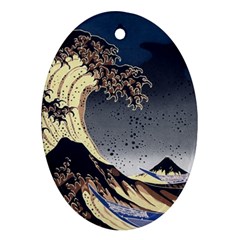 The Great Wave Off Kanagawa Japanese Waves Oval Ornament (two Sides) by Vaneshop