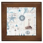 Nautical Lighthouse Vintage Postcard French Writing Framed Tile