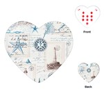 Nautical Lighthouse Vintage Postcard French Writing Playing Cards Single Design (Heart)