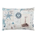 Nautical Lighthouse Vintage Postcard French Writing Pillow Case