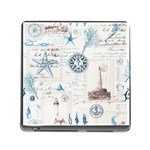 Nautical Lighthouse Vintage Postcard French Writing Memory Card Reader (Square 5 Slot)