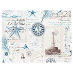 Nautical Lighthouse Vintage Postcard French Writing Two Sides Premium Plush Fleece Blanket (Extra Small)