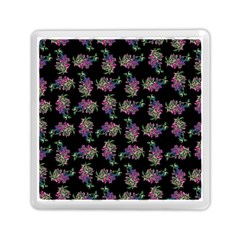 Midnight Noir Garden Chic Pattern Memory Card Reader (square)