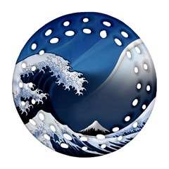 The Great Wave Off Kanagawa Round Filigree Ornament (two Sides) by Grandong