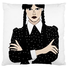 Wednesday Addams Large Premium Plush Fleece Cushion Case (one Side) by Fundigitalart234