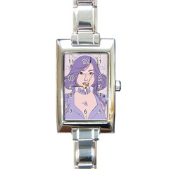 Futuristic Woman Rectangle Italian Charm Watch by Fundigitalart234