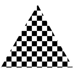 Black White Checker Pattern Checkerboard Wooden Puzzle Triangle by Cowasu