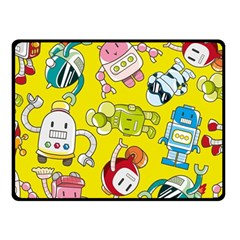 Robot Pattern Lego Fleece Blanket (small) by Cowasu