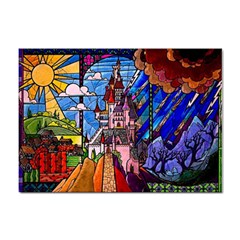 Beauty Stained Glass Castle Building Sticker A4 (100 Pack) by Cowasu