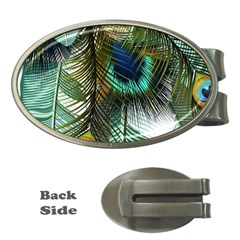 Peacock Feathers Feather Blue Green Money Clips (oval) 