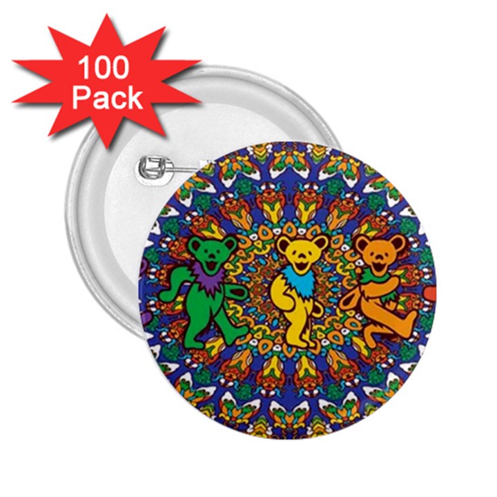 Grateful Dead Pattern 2.25  Buttons (100 pack) 