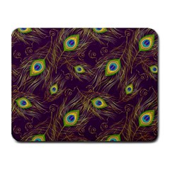 Peacock Feathers Pattern Small Mousepad by Cowasu