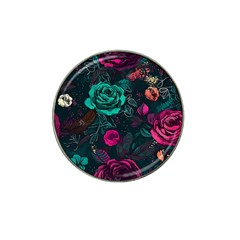 Roses Pink Teal Hat Clip Ball Marker