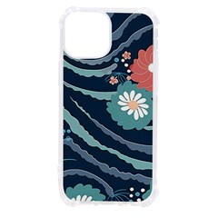Waves Flowers Pattern Water Floral Minimalist Iphone 13 Mini Tpu Uv Print Case by Ndabl3x