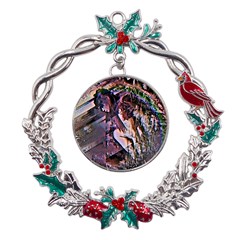 Prismatic Pride Metal X mas Wreath Holly Leaf Ornament by MRNStudios