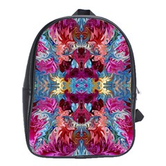 Roses Liquify  School Bag (xl) by kaleidomarblingart