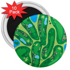 Golf Course Par Golf Course Green 3  Magnets (10 Pack)  by Cowasu