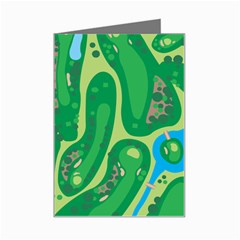 Golf Course Par Golf Course Green Mini Greeting Card by Cowasu