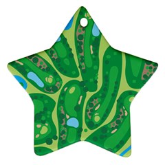 Golf Course Par Golf Course Green Star Ornament (two Sides) by Cowasu