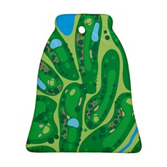 Golf Course Par Golf Course Green Bell Ornament (two Sides) by Cowasu