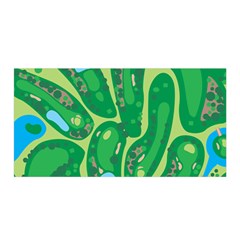 Golf Course Par Golf Course Green Satin Wrap 35  X 70  by Cowasu