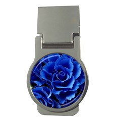 Blue Roses Flowers Plant Romance Blossom Bloom Nature Flora Petals Money Clips (round) 