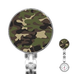 Texture Military Camouflage Repeats Seamless Army Green Hunting Stainless Steel Nurses Watch by Cowasu