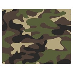 Texture Military Camouflage Repeats Seamless Army Green Hunting Premium Plush Fleece Blanket (medium) by Cowasu