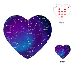 Realistic Night Sky With Constellations Playing Cards Single Design (heart) by Cowasu