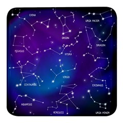 Realistic Night Sky With Constellations Square Glass Fridge Magnet (4 Pack)