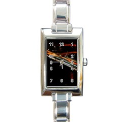 Highway Night Lighthouse Car Fast Rectangle Italian Charm Watch