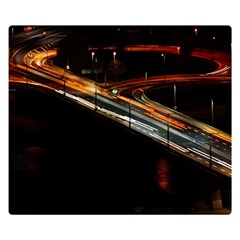 Highway Night Lighthouse Car Fast Two Sides Premium Plush Fleece Blanket (small)