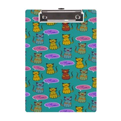 Meow Cat Pattern A5 Acrylic Clipboard by Amaryn4rt