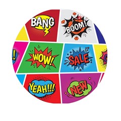 Pop Art Comic Vector Speech Cartoon Bubbles Popart Style With Humor Text Boom Bang Bubbling Expressi Mini Round Pill Box (pack Of 5) by Amaryn4rt