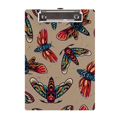 Tattoos Colorful Seamless Pattern A5 Acrylic Clipboard by Amaryn4rt