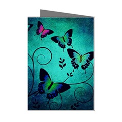 Texture Butterflies Background Mini Greeting Cards (pkg Of 8) by Amaryn4rt