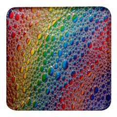 Bubbles Rainbow Colourful Colors Square Glass Fridge Magnet (4 Pack) by Amaryn4rt