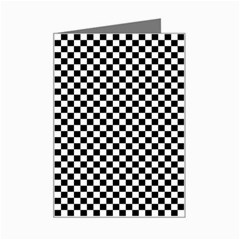 Black And White Checkerboard Background Board Checker Mini Greeting Card by Amaryn4rt