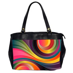 Abstract Colorful Background Wavy Oversize Office Handbag (2 Sides) by Simbadda