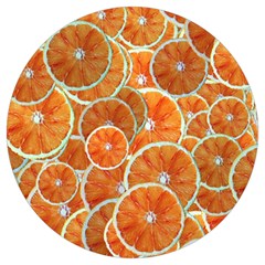 Oranges Background Texture Pattern Round Trivet by Simbadda